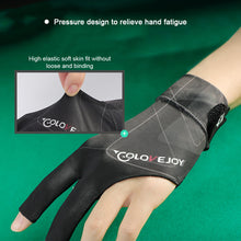 Load image into Gallery viewer, Billiards Glove Left Hand Three Finger Snooker Billiard Glove Non Slip Stickers Elasticity Billiard Training Gloves Accessories