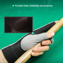 Load image into Gallery viewer, Billiards Glove Left Hand Three Finger Snooker Billiard Glove Non Slip Stickers Elasticity Billiard Training Gloves Accessories