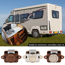Load image into Gallery viewer, Zinc Alloy Camper Car Push Button Latches Cabinet Door Catch Lock for RV Caravan Boat Motor Home Cabinet Drawer Latch Button Locks