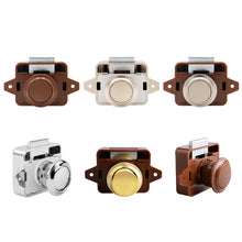 Load image into Gallery viewer, Zinc Alloy Camper Car Push Button Latches Cabinet Door Catch Lock for RV Caravan Boat Motor Home Cabinet Drawer Latch Button Locks