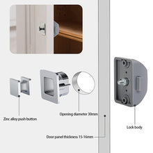 Load image into Gallery viewer, Camper Car Push Lock Drawer Lock for RV Caravan Boat Motor Home kitchen Cabinet Latch Button Locks Keyless Furniture Door Lock