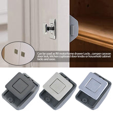 Load image into Gallery viewer, Camper Car Push Lock Drawer Lock for RV Caravan Boat Motor Home kitchen Cabinet Latch Button Locks Keyless Furniture Door Lock
