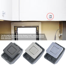 Load image into Gallery viewer, Camper Car Push Lock Drawer Lock for RV Caravan Boat Motor Home kitchen Cabinet Latch Button Locks Keyless Furniture Door Lock