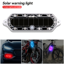 Load image into Gallery viewer, Solar Power Mortorcycle Car LED Warning Light Night Ride Tail Light Anti-rear Strobe Light for Motorcycle Electric Vehicle Bicycle