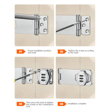 Load image into Gallery viewer, Household Cabinet Password Hasp Locks Cabinet Door Combination Lock Door Security Slide Latch Lock for Small Doors Cabinets Door
