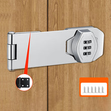 Load image into Gallery viewer, Household Cabinet Password Hasp Locks Cabinet Door Combination Lock Door Security Slide Latch Lock for Small Doors Cabinets Door