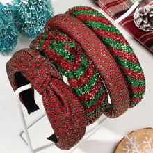 Load image into Gallery viewer, Colorful Christmas Hair Band Delicate Striped Shiny Silk Knotted Hair Hoop Headband Versatile Headwear Hair Ornaments