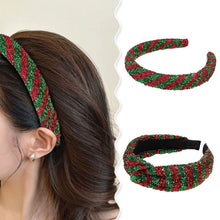 Load image into Gallery viewer, Colorful Christmas Hair Band Delicate Striped Shiny Silk Knotted Hair Hoop Headband Versatile Headwear Hair Ornaments