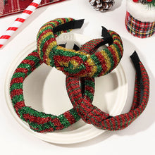 Load image into Gallery viewer, Colorful Christmas Hair Band Delicate Striped Shiny Silk Knotted Hair Hoop Headband Versatile Headwear Hair Ornaments