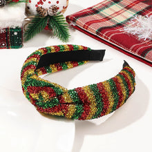 Load image into Gallery viewer, Colorful Christmas Hair Band Delicate Striped Shiny Silk Knotted Hair Hoop Headband Versatile Headwear Hair Ornaments