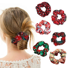Load image into Gallery viewer, Simple Versatile Christmas Hair Band Colorful Grid Pattern Hair Rope Rubber Band High Elastic Hair Tie Headwear for Women