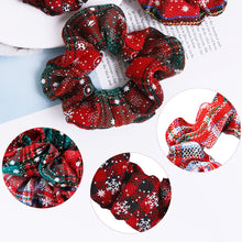 Load image into Gallery viewer, Simple Versatile Christmas Hair Band Colorful Grid Pattern Hair Rope Rubber Band High Elastic Hair Tie Headwear for Women