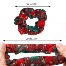Load image into Gallery viewer, Simple Versatile Christmas Hair Band Colorful Grid Pattern Hair Rope Rubber Band High Elastic Hair Tie Headwear for Women