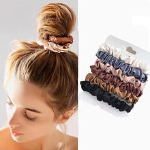 Load image into Gallery viewer, 6pcs/set Imitation Silk Hair Tie Simple Versatile Hair Band Highly Elastic Rubber Band Hair Rope Headwear for Women