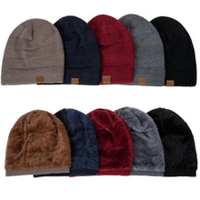 Load image into Gallery viewer, Winter Comfortable Warm Velvet Knitted Hat Casual Versatile Solid Color Knitted Hat Outdoor Windproof Warm Hat for Men