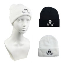 Load image into Gallery viewer, Skull-patterned Knitted Woolen Hat Autumn Winter Versatile Warm Knitted Hat Outdoor Leisure Warm Hat for Men Women