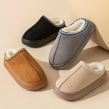 Load image into Gallery viewer, Solid Color Velvet Warm Cotton Slippers Thick Bottomed Anti-slip Lightweight Slippers Casual Indoor Outdoor EVA Slippers