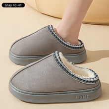 Load image into Gallery viewer, Solid Color Velvet Warm Cotton Slippers Thick Bottomed Anti-slip Lightweight Slippers Casual Indoor Outdoor EVA Slippers