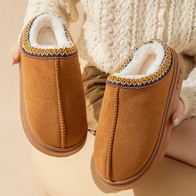 Load image into Gallery viewer, Solid Color Velvet Warm Cotton Slippers Thick Bottomed Anti-slip Lightweight Slippers Casual Indoor Outdoor EVA Slippers