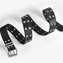 Load image into Gallery viewer, Stylish Casual Women Belt Personalized Hollow Double Row Waistband PU Leather Metal Buckle Waistband Waist Decoration