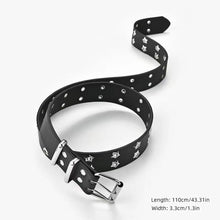 Load image into Gallery viewer, Stylish Casual Women Belt Personalized Hollow Double Row Waistband PU Leather Metal Buckle Waistband Waist Decoration