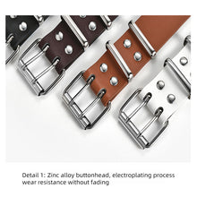 Load image into Gallery viewer, Stylish Casual Women Belt Personalized Hollow Double Row Waistband PU Leather Metal Buckle Waistband Waist Decoration