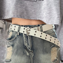 Load image into Gallery viewer, Stylish Casual Women Belt Personalized Hollow Double Row Waistband PU Leather Metal Buckle Waistband Waist Decoration