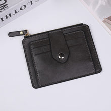 Load image into Gallery viewer, Casual Solid Color Coin Wallet Zipper Blocking PU Leather High Capacity Portable Card ID Credit Card Holder Wallet for Men Women