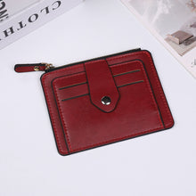 Load image into Gallery viewer, Casual Solid Color Coin Wallet Zipper Blocking PU Leather High Capacity Portable Card ID Credit Card Holder Wallet for Men Women