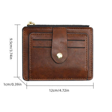 Load image into Gallery viewer, Casual Solid Color Coin Wallet Zipper Blocking PU Leather High Capacity Portable Card ID Credit Card Holder Wallet for Men Women