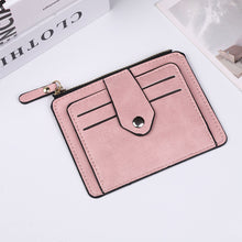 Load image into Gallery viewer, Casual Solid Color Coin Wallet Zipper Blocking PU Leather High Capacity Portable Card ID Credit Card Holder Wallet for Men Women
