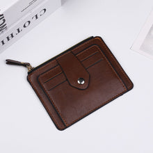 Load image into Gallery viewer, Casual Solid Color Coin Wallet Zipper Blocking PU Leather High Capacity Portable Card ID Credit Card Holder Wallet for Men Women