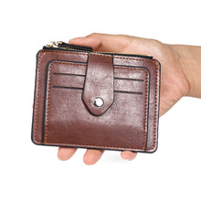 Load image into Gallery viewer, Casual Solid Color Coin Wallet Zipper Blocking PU Leather High Capacity Portable Card ID Credit Card Holder Wallet for Men Women