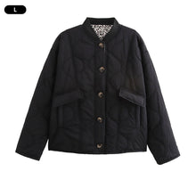 Load image into Gallery viewer, Quilted Button-down Cotton Jacket Stylish Comfortable Retro Casual Jacket Winter Warm Loose Short Jacket for Women
