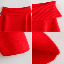 Load image into Gallery viewer, Solid Color loose Fashionable Knitted Sweater Autumn Winter Boat Neck Sweater Comfortable Warm Sweater Coat for Women
