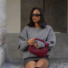 Load image into Gallery viewer, Zipper Knit Sweater Jacket Stylish Comfortable Sweater Cardigan Autumn Winter Solid Color Loose Warm Coat Outwear for Women