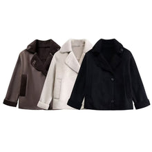 Load image into Gallery viewer, Autumn Winter Loose Fur Integrated Thermal Jacket Comfortable Thickened Warm Cotton-padded Clothes Outwear for Women