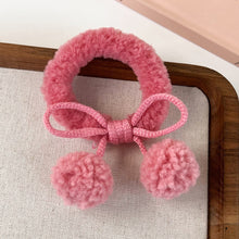 Load image into Gallery viewer, Cute Lamb Wool Balloon Knotted Hairband For Women In Pink Strawberry Flavor Hair Accessories Trendy Bow Hair Circle Decorations