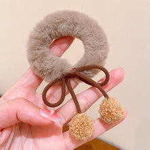 Load image into Gallery viewer, Lamb Hair Ball Cherry Hair Rope Cute Girl Bow Knot Hair Loop Ball Hair Ornament Elastic Hair Bands
