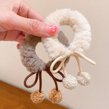 Load image into Gallery viewer, Lamb Hair Ball Cherry Hair Rope Cute Girl Bow Knot Hair Loop Ball Hair Ornament Elastic Hair Bands