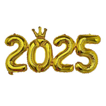 Load image into Gallery viewer, 16inch Happy New Year 2025 Digital Aluminum Film Balloon Happy New Year Balloon Banner New Year's Eve Party Decoration Set