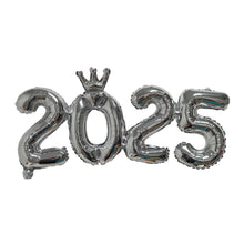 Load image into Gallery viewer, 16inch Happy New Year 2025 Digital Aluminum Film Balloon Happy New Year Balloon Banner New Year's Eve Party Decoration Set