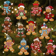 Load image into Gallery viewer, New Year Christmas Ornament Wooden Hanging Pendants Gingerbread Man Xmas Tree Christmas Tree Decorations For Home Navidad