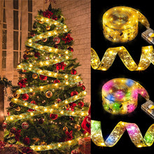 Load image into Gallery viewer, 2024 Christmas Ribbon Fairy Light String Merry Christmas Decorations For Home Xmas holiday Navidad Gifts New Year 2025