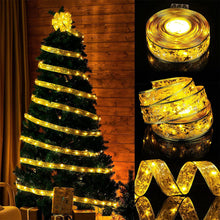 Load image into Gallery viewer, 2024 Christmas Ribbon Fairy Light String Merry Christmas Decorations For Home Xmas holiday Navidad Gifts New Year 2025