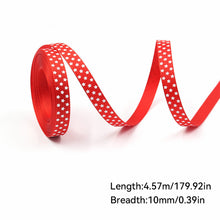 Load image into Gallery viewer, 5 Yards 10mm Christmas Ribbon Printed Christmas Polyester Ribbon For Handmade Wrapping Gift Christmas Decoration DIY Gift Packing