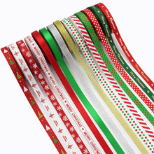 Load image into Gallery viewer, 5 Yards 10mm Christmas Ribbon Printed Christmas Polyester Ribbon For Handmade Wrapping Gift Christmas Decoration DIY Gift Packing