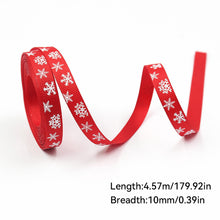 Load image into Gallery viewer, 5 Yards 10mm Christmas Ribbon Printed Christmas Polyester Ribbon For Handmade Wrapping Gift Christmas Decoration DIY Gift Packing