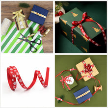 Load image into Gallery viewer, 5 Yards 10mm Christmas Ribbon Printed Christmas Polyester Ribbon For Handmade Wrapping Gift Christmas Decoration DIY Gift Packing