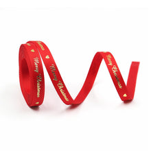 Load image into Gallery viewer, 5 Yards 10mm Christmas Ribbon Printed Christmas Polyester Ribbon For Handmade Wrapping Gift Christmas Decoration DIY Gift Packing